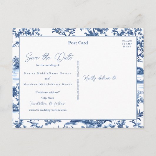 Aangepaste foto Opslaan van de datum Briefkaart (Achterkant)