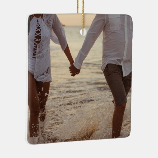 Aangepaste foto Ornament | Gepersonaliseerde aande (Rechts)