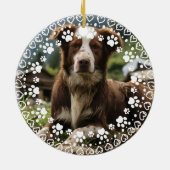 Aangepaste foto Ornament Paw Prints en Harten Lijs (Achterkant)
