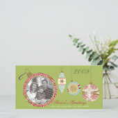 Aangepaste Foto Ornament Vakantie Fotokaart :: 04 Feestdagenkaart (Staand voorkant)