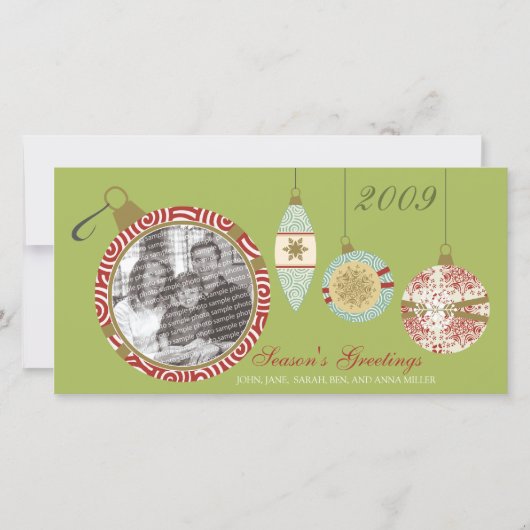 Aangepaste Foto Ornament Vakantie Fotokaart :: 04 Feestdagenkaart (Voorkant)