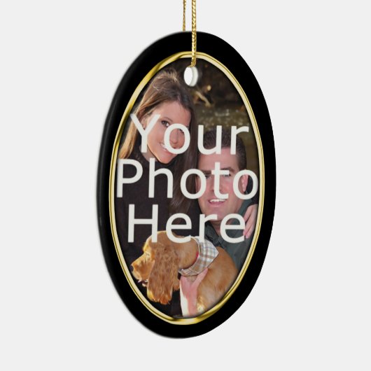 Aangepaste foto Ovaal Kerstornament Keramisch Ornament (Rechts)