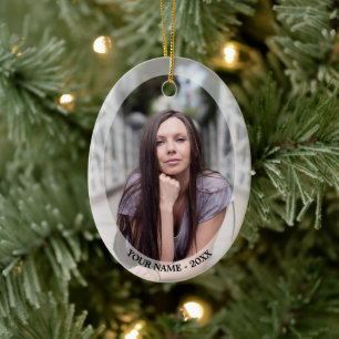 Aangepaste foto-ovaal Lijst kerstversiering Keramisch Ornament