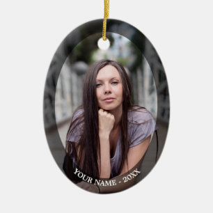 Aangepaste foto-ovaal Lijst kerstversiering Keramisch Ornament