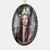 Aangepaste foto Ovaal Zwart Lijst Kerst Ornament (Links)