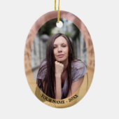 Aangepaste foto Ovale pastel Lijst Kerstversiering Keramisch Ornament (Achterkant)