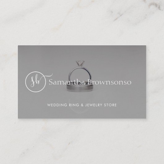 Aangepaste foto-overlay bruiloft voor sieraden visitekaartje (Achterkant)