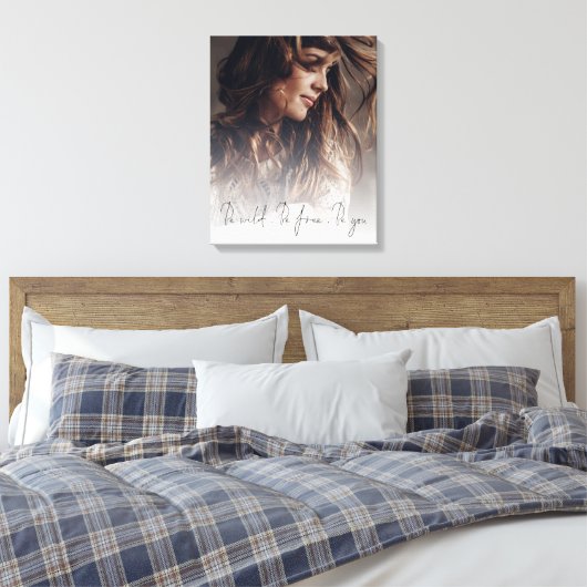 Aangepaste foto overlay script Wees wild wees vrij Canvas Afdruk (Insitu (Slaapkamer))