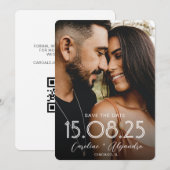 Aangepaste foto-overlay trouwwebsite QR-code Save The Date (Voorkant / Achterkant)