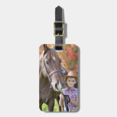 Aangepaste Foto Paard Huisdier Gepersonaliseerd Bagagelabel (Voorkant verticaal)