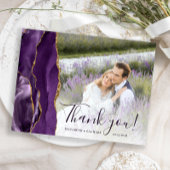 Aangepaste foto Paars Gold Agate - Hartelijk dank Briefkaart