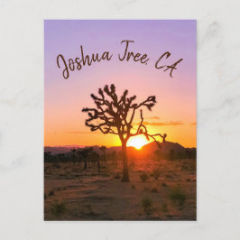 Aangepaste foto Paars Oranje Joshua Tree Sunset Briefkaart
