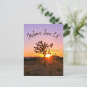 Aangepaste foto Paars Oranje Joshua Tree Sunset Briefkaart (Staand voorkant)