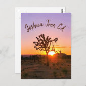 Aangepaste foto Paars Oranje Joshua Tree Sunset Briefkaart (Voorkant / Achterkant)