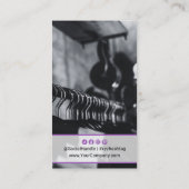 Aangepaste foto Paarse accenten grijs portret Visitekaartje (Achterkant)