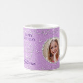 Aangepaste foto Paarse achtergrond Koffiemok (Voorkant rechts)