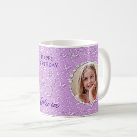 Aangepaste foto Paarse achtergrond Koffiemok (Voorkant rechts)