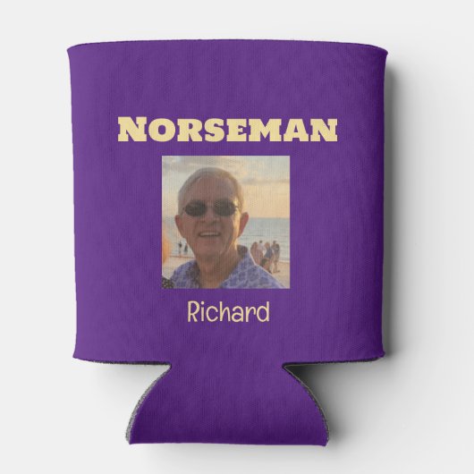 Aangepaste foto Paarse en Gold Norseman Blikjeskoeler (Achterkant)