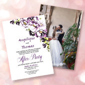 Aangepaste foto Paarse Floral Weddenschap Kaart