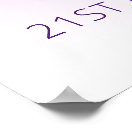 Aangepaste Foto Paarse Glitter 21e Verjaardag Welk Poster (Hoek)