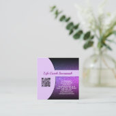Aangepaste foto Paarse Glitter QR Code Voorzijde Vierkante Visitekaartje (Staand voorkant)