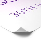 Aangepaste foto paarse glitters 30e verjaardag wel poster (Hoek)