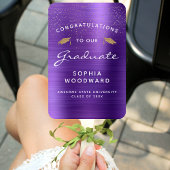 Aangepaste foto Paarse Metallic Wit Goud Afstudere Handwaaier