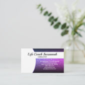 Aangepaste foto Paarse Ombre Glitter Professional Visitekaartje (Staand voorkant)