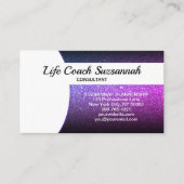 Aangepaste foto Paarse Ombre Glitter Professional Visitekaartje (Voorkant)