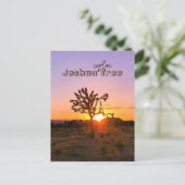 Aangepaste foto Paarse Oranje Sunset Joshua Tree Briefkaart (Staand voorkant)
