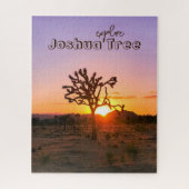 Aangepaste foto Paarse Oranje Sunset Joshua Tree Legpuzzel (Verticaal)