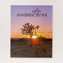 Aangepaste foto Paarse Oranje Sunset Joshua Tree Legpuzzel