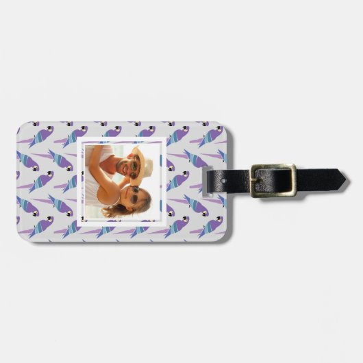 Aangepaste foto-Paarse projectielen Bagagelabel (Voorkant horizontaal)