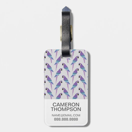 Aangepaste foto-Paarse projectielen Bagagelabel (Achterkant verticaal)