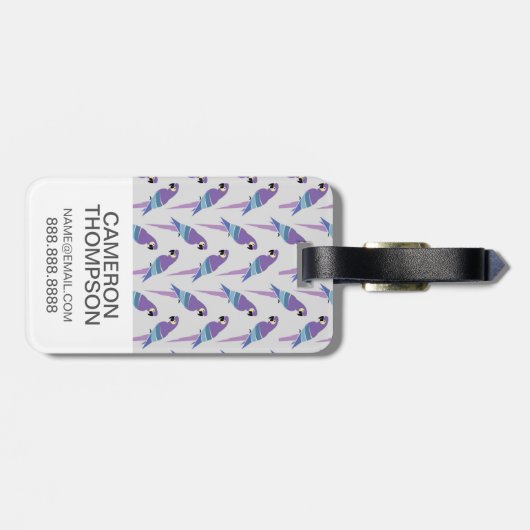 Aangepaste foto-Paarse projectielen Bagagelabel (Achterkant horizontaal)