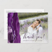 Aangepaste foto Paarse Silver Agate Hartelijk dank Briefkaart (Voorkant / Achterkant)