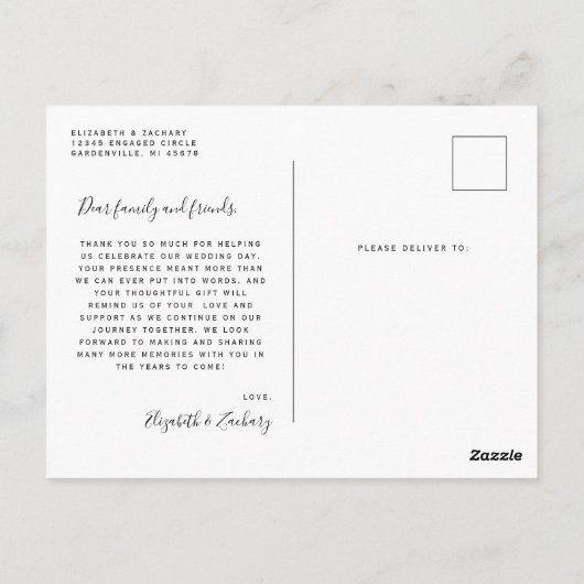 Aangepaste foto Paarse Silver Agate Hartelijk dank Briefkaart (Achterkant)