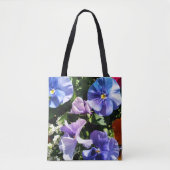 Aangepaste foto paarse viooltjesbloem tote bag (Voorkant)