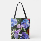Aangepaste foto paarse viooltjesbloem tote bag (Achterkant)