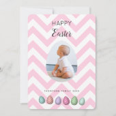 Aangepaste foto paasroze pasta feestdagenkaart (Voorkant)