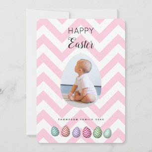 Aangepaste foto paasroze pasta feestdagenkaart