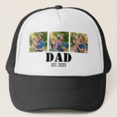 Aangepaste foto papa opgericht minimale typografie trucker pet (Voorkant)