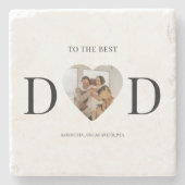 Aangepaste foto papa | Vaderdag cadeau Stenen Onderzetter (Voorkant)