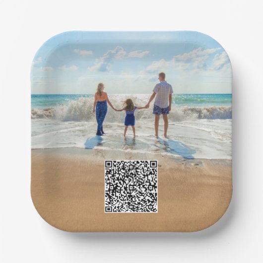 Aangepaste foto papieren borden met uw QR-code Bordje (Voorkant)