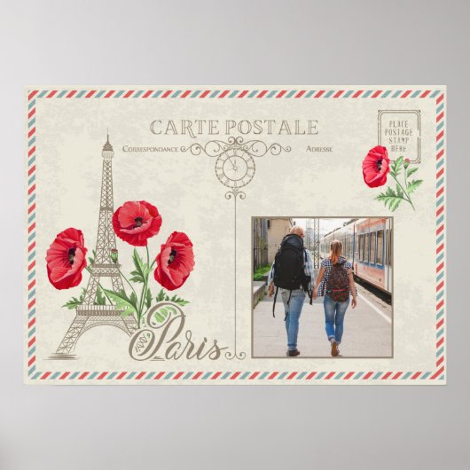 Aangepaste foto Parijs Frankrijk poster (Voorkant)