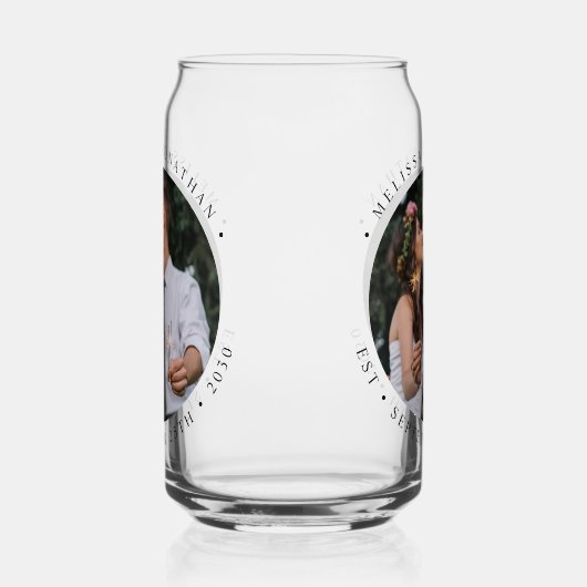 Aangepaste foto-Pas getrouwd Paar naam Oost-datum  Blikvorm Glas (Links)