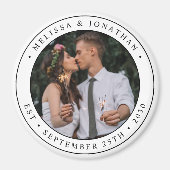 Aangepaste foto-Pas getrouwd Paar naam Oost-datum Magneet (Voorkant)