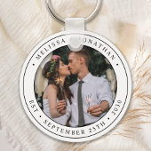 Aangepaste foto-Pas getrouwd Paar naam Oost-datum Sleutelhanger