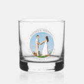 Aangepaste foto-Pas getrouwd Paar naam Oost-datum Whisky Glas (Achterkant)