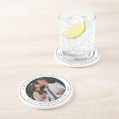 Aangepaste foto-Pas getrouwd Paar naam Oost-datum  Zandsteen Onderzetter (Zijkant)